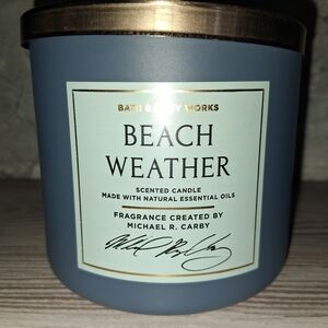 Bath & Body Works BEACH WEATHER Michael R. Carey 3-Wick Candle. 14.5oz. NEW!